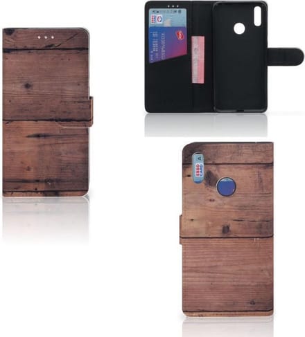 Book Case voor Huawei Y7 (2019) Book Style Case Old Wood