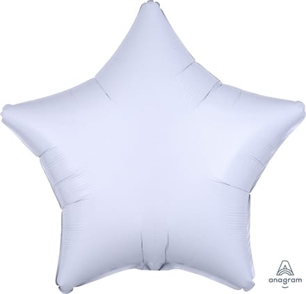 Standaard "Metallic Wit" Folie Ballon Ster, 48cm