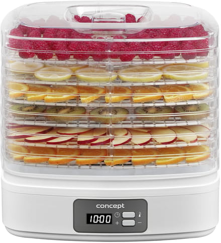 Concept SO2080 - Voedseldroger - Voor Paddenstoelen-, fruit- en kruidendroger - Temperatuurinstellingen - Timer - Wit 260 W