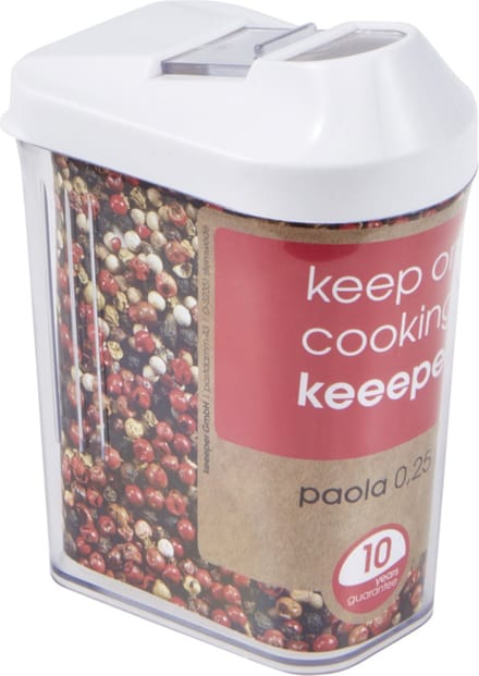 Keeeper Transparante container voor losse producten / Strooibus - 0,25L wit/transparant