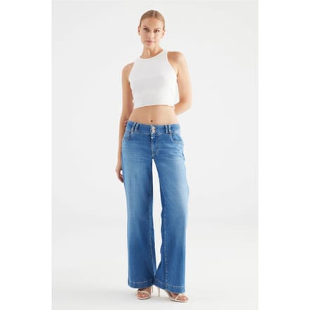 Cup of Joe Carlotta wide leg jeans medium blue