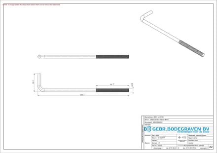 Gb Muurplaatanker 250 x 50mm draadlengte 90mm verzinkt draad 05202
