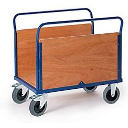 Plateauwagen met 2 wanden, 850 x 470 mm