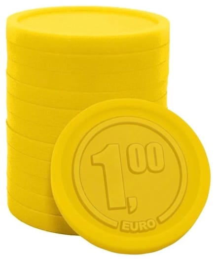 CombiCraft reliëfmunten €1,00 geel Ø23mm - 250 stuks