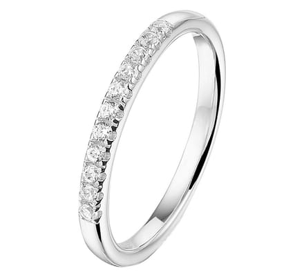 Zilver Gerhodineerde Ring zirkonia 1333367 17.75 mm (56)