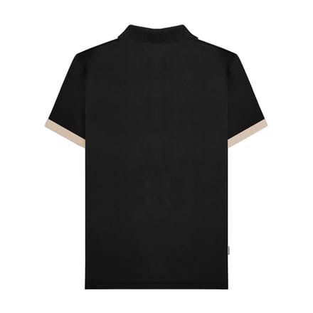 Lambretta Heren Vintage poloshirt met panelen (Zwart)