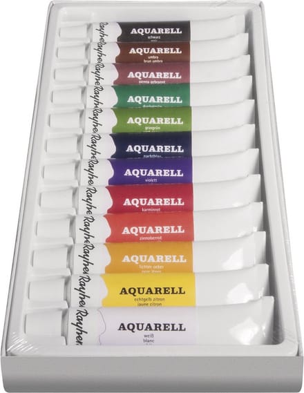 Rayher Hobby aquarelverf - waterverf - 12 kleuren - 12 ml - knutselmateriaal/creatief
