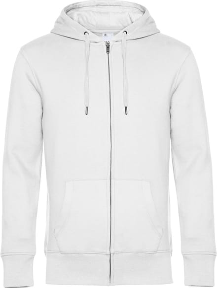 KING Zipped Hooded Sweatshirt B&C Collectie maat M Wit