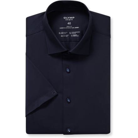 OLYMP Level Five 24/Seven Overhemd, Body Fit, New York Kent, Marineblauw