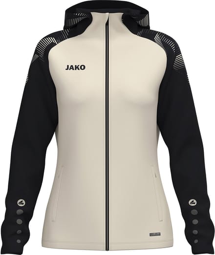 Jako Sonic Jas Met Kap Dames - Off White / Zwart | Maat: 42/44