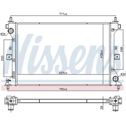 Radiator, motorkoeling NISSENS 606383