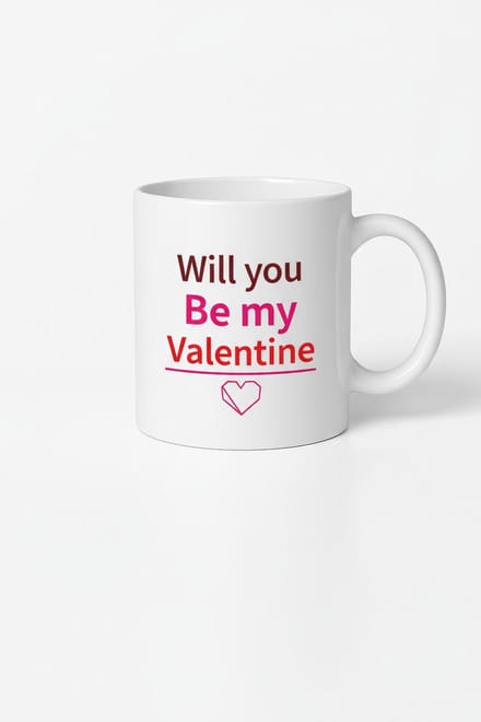 Valentijn Mok "Will you Be my Valentine" - Romantisch Cadeau met Hartje