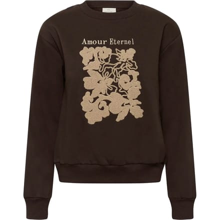 Kaffe KAroseanne Sweat Dames Trui - Coffee Bean