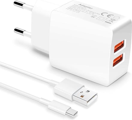 Usb Adapter 12w + usb C Kabel 1M - Oplader voor a15 a17 a23 a24 a25 a26 a33 a34 a35 a36 a54 a55 a56