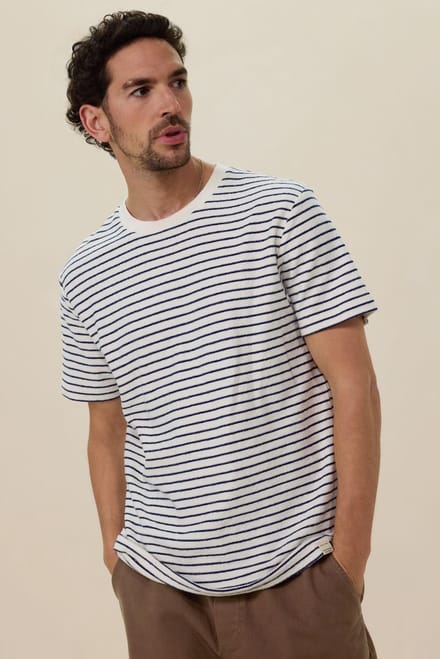 Sissy-Boy - Wit T-shirt met donkerblauwe strepen