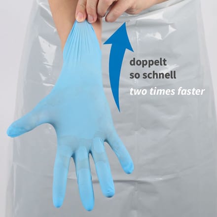 HYGOSTAR Nitril handschoenen Rapid-On, XL, blauw, poedervrij