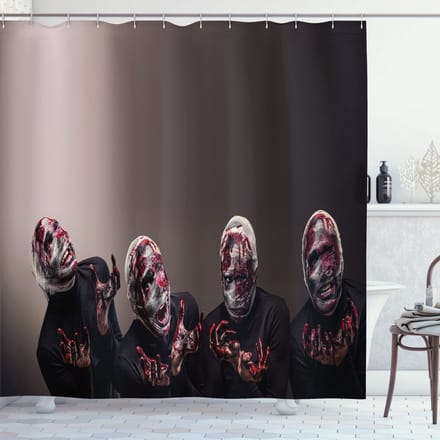 ABAKUHAUS Douchgordijn 175x180 cm – Zwart, 100% Polyester