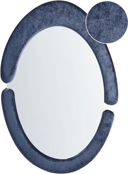 MASSAY - Wandspiegel - Donkerblauw - Fluweel