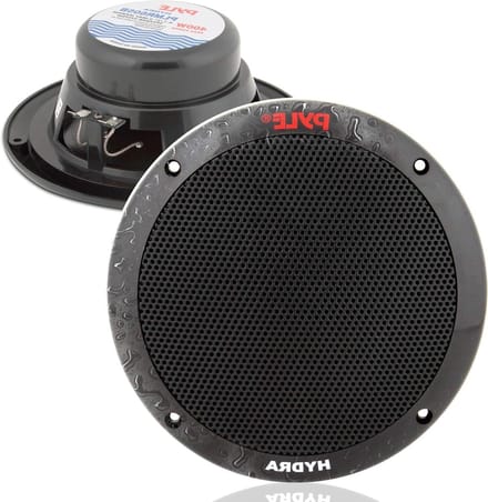 Waterproof Speaker - Marine Speaker - Outdoor Audio - Dual Cone Design - 6.5 Inch - Black