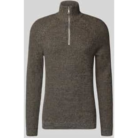 Slim fit gebreide pullover met ritssluiting, model 'Darik'