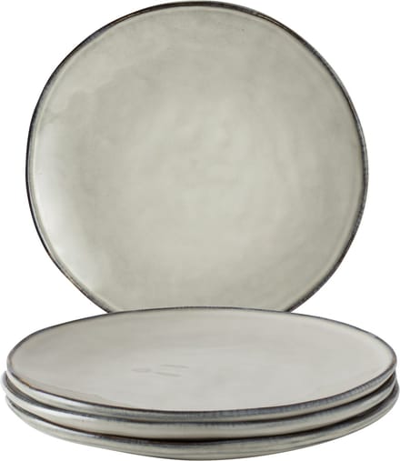 Dutch Rose Organic Borden set van 4 - Ø 26,5cm - Creme