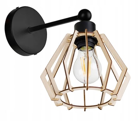 Loft Houten Wandlamp BRYLANT E27 - Industrieel Design