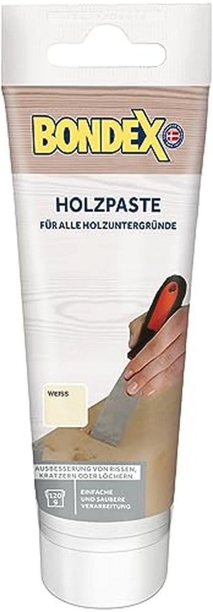 Houtkit voor het repareren van scheuren en gaten - Wit 0,12 kg