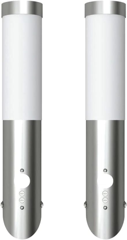Set van 2 Buitenlampen met Bewegingssensor RVS - Waterdicht Tuinverlichting