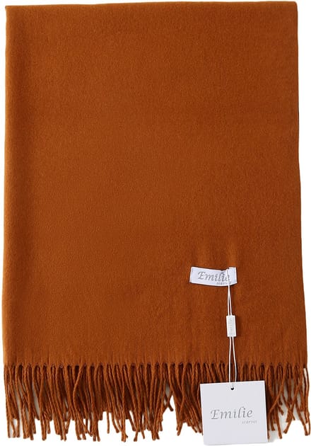 Emilie Collection - sjaal - omslagdoek - pashmina - cognac - 180X60CM - 100% Gerecycled polyester