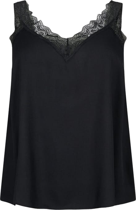 ZIZZI CABALI, S/L, TOP Dames Blouse - Black - Maat XXL (58-60)
