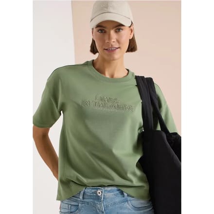 Sweatshirt met korte mouwen en borduursel