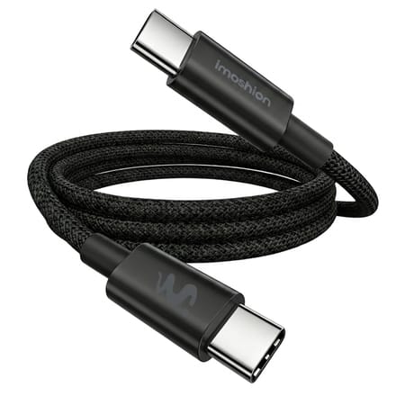 imoshion Braided USB-C naar USB-C kabel 100W - 0,5 meter - Zwart
