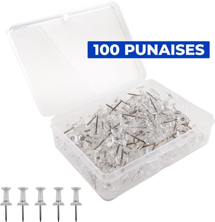 Punaises Voor Prikbord - 100 Stuks - Doorzichtig - Transparant - Kantoor