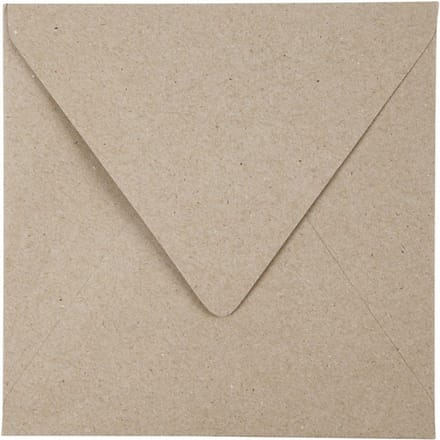 Gerecyclede Enveloppen, afm 16x16 cm, 120 gr, 50 stuks, naturel