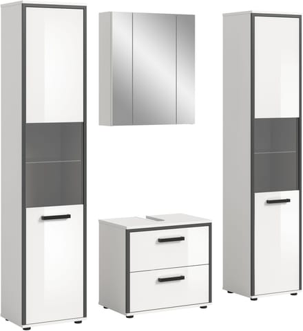Kojak badkamer 171cm wit, hoogglans wit.
