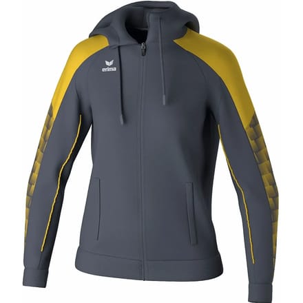Erima Evo Star Trainingsjack Met Capuchon Dames - Grijs / Geel | Maat: 44