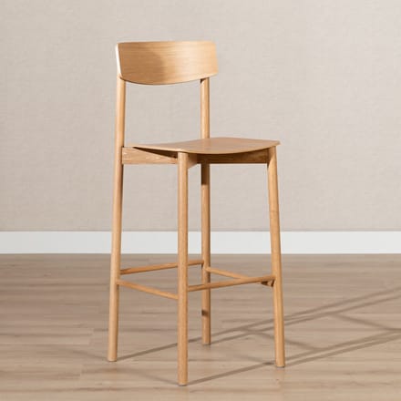Bronx71® Scandinavische barkruk Miquel naturel eiken 78,5 cm - barstoel