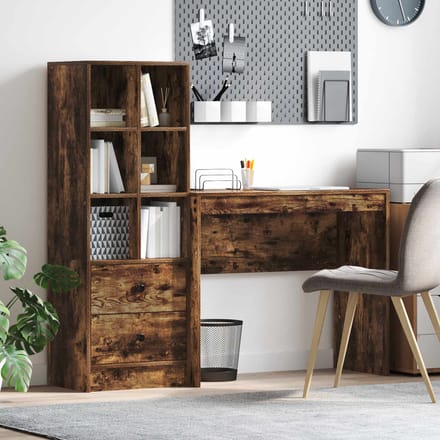vidaXL - Bureau - Rook - Eiken - 135,5 - x - 40 - x - 127 - cm - 2 - st