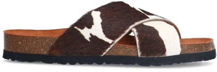 Manfield - Dames - Slippers met cow print - Maat 36