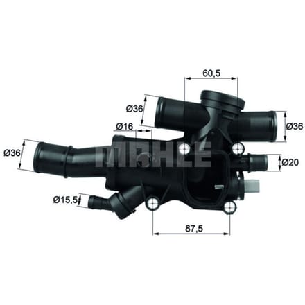 Thermostaat, koelvloeistof MAHLE TH 44 83
