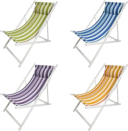 Esschert Design gestreepte gekleurde strandstoelen 62 x 94 x 95 cm stoel