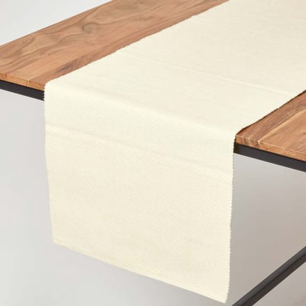 Homescapes tafelloper gemaakt van 100% katoen, crème