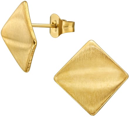 Joy Ibiza - vierkant oorbellen - ruit - chirurgisch staal - 13 mm - ip/pvd gold plated