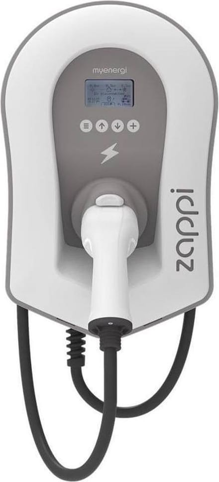 Myenergi Zappi V2.1 - 22 kW - fase 3 - 32A - 6,5 meter laadkabel type 2 - Wit - laadpaal
