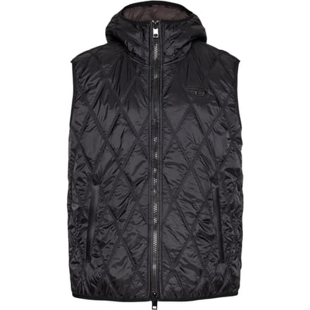 Diesel merklogo zwart gewatteerd giletjack