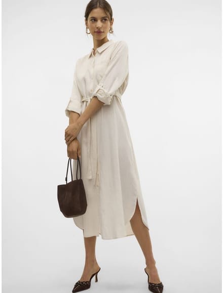 VERO MODA - VMVILNA LS 7/8 SHIRT DRESS WVN - Dames - Mini jurken