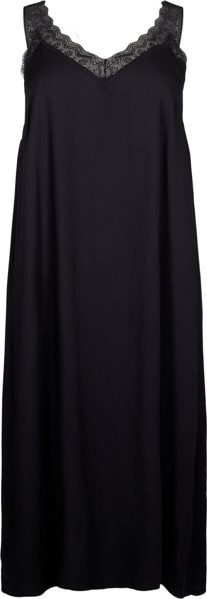 ZIZZI CABALI, S/L, MIDI DRESS Dames Jurk - Black - Maat S (42-44)