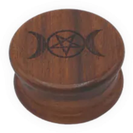 Herb Grinder Triple Moon & Star - Kruiden vermaler - Crusher - 2 delige Houten grinder