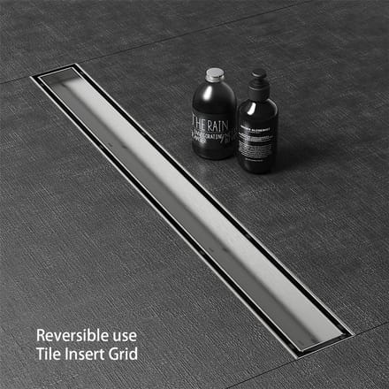 Profielenloods - Douchegoot Gun metal - Drain - 70cm