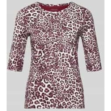 Slim fit T-shirt met all-over dierenprint